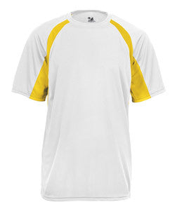 2144 Badger Youth B-Core Two-Tone Hook Performance Tee White/ Gold