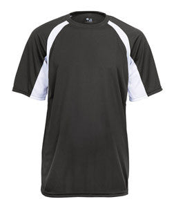 2144 Badger Youth B-Core Two-Tone Hook Performance Tee Graphite/ White