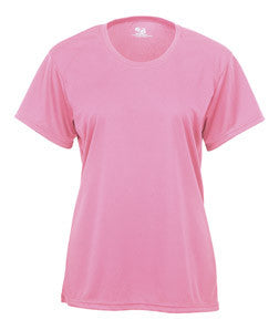 2160 Badger B-Core Girls Solid Color Short-Sleeved Performance Tee Pink