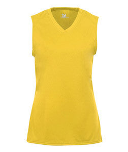 2163 Badger B-Core Girls Performance Solid Color Lap - Neck Sleeveless Tee Gold