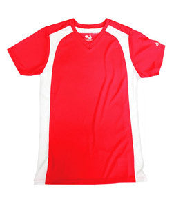 2171 Badger B-Core Girls "Triple Play" Performance Athletic Jersey Red/ White