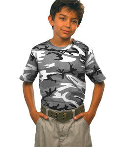 2206 Code V Youth Camouflage Cotton T-Shirt Urban Woodland
