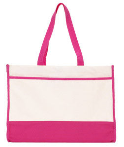 2230 Gemline Contemporary Tote Natural/ Pink