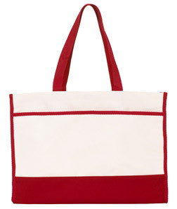 2230 Gemline Contemporary Tote Natural/ Red