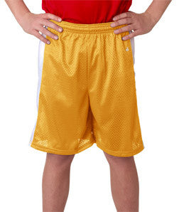 2241 Badger Youth Challenger 6" Poly Mesh Shorts Gold/ White