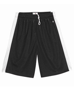 2241 Badger Youth Challenger 6" Poly Mesh Shorts Black/ White