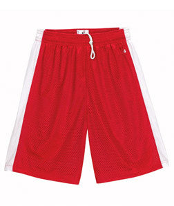 2241 Badger Youth Challenger 6" Poly Mesh Shorts Red/ White