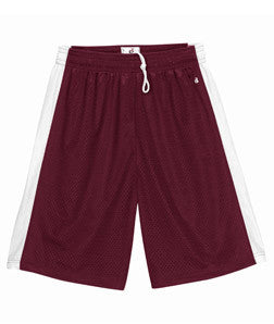 2241 Badger Youth Challenger 6" Poly Mesh Shorts Maroon/ White