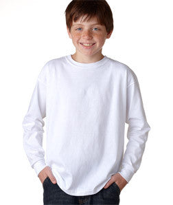 2400B Gildan Youth Ultra CottonLong-Sleeve T-Shirt White