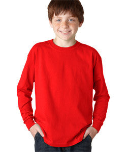 2400B Gildan Youth Ultra CottonLong-Sleeve T-Shirt Red