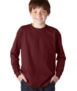 2400B Gildan Youth Ultra CottonLong-Sleeve T-Shirt Maroon