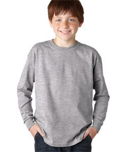 2400B Gildan Youth Ultra CottonLong-Sleeve T-Shirt Sport Grey (90/10)