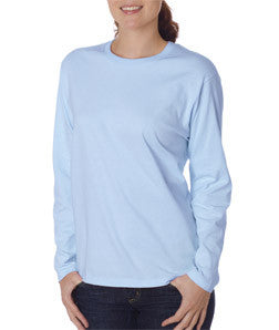 2400L Gildan Ladies' Ultra CottonLong-Sleeve T-Shirt Light Blue