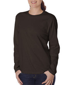 2400L Gildan Ladies' Ultra CottonLong-Sleeve T-Shirt Dark Chocolate