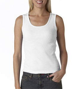 2415 Anvil Ladies' 2x1 Rib Tank Top White