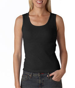 2415 Anvil Ladies' 2x1 Rib Tank Top Black