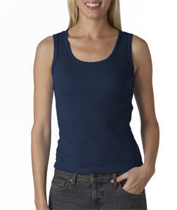 2415 Anvil Ladies' 2x1 Rib Tank Top Navy