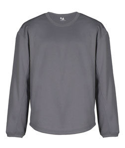 2453 Badger BT5 Youth Performance Fleece Open Bottom Crewneck Graphite