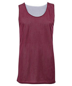2529 Badger Youth Mesh Reversible Poly Tank Maroon/ White