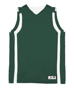 2551 Badger Youth B-Slam Reversible Basketball Tank Forest/ White