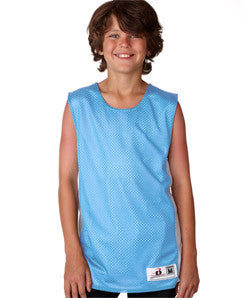 2559 Badger Youth Challenger Reversible Poly Mesh Tank Columbia Blue/ White
