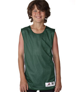 2559 Badger Youth Challenger Reversible Poly Mesh Tank Forest/ White
