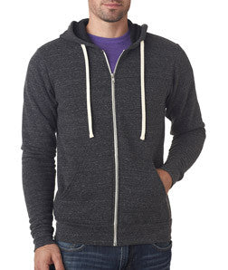3909 Bella+Canvas Unisex Tri-blend Full-Zip Hoodie Charcoal Black Triblend