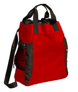 7291 UltraClub® Backpack Tote Red/ Black