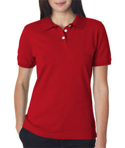 7500L UltraClub® Ladies' Classic Platinum Polo Varsity Red