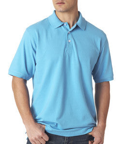 7500 UltraClub® Men's Classic Platinum Polo Ocean Blue