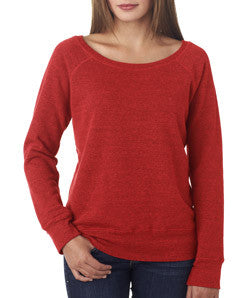 7501 Bella + Canvas Ladies' Sponge Fleece Wide Neck Sweatshirt Red