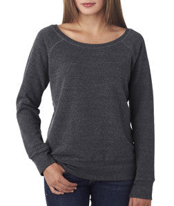 7501 Bella + Canvas Ladies' Sponge Fleece Wide Neck Sweatshirt Deep Heather