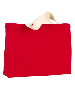 750 Bayside Medium Gusset Cotton Canvas Tote Red