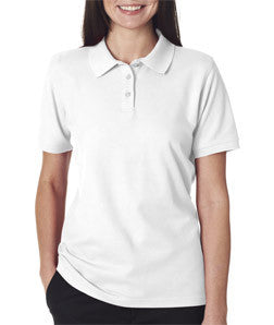 7510L UltraClub® Ladies' Platinum Honeycomb Piqué Polo White