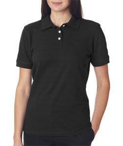 7510L UltraClub® Ladies' Platinum Honeycomb Piqué Polo Black