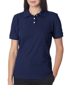 7510L UltraClub® Ladies' Platinum Honeycomb Piqué Polo Navy