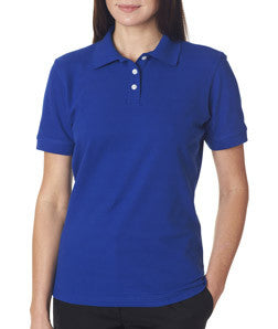7510L UltraClub® Ladies' Platinum Honeycomb Piqué Polo Royal