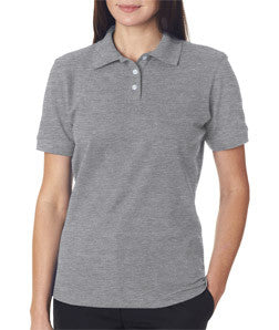 7510L UltraClub® Ladies' Platinum Honeycomb Piqué Polo Heather