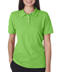 7510L UltraClub® Ladies' Platinum Honeycomb Piqué Polo Light Green