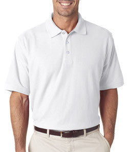 7510 UltraClub® Men's Platinum Honeycomb Piqué Polo White