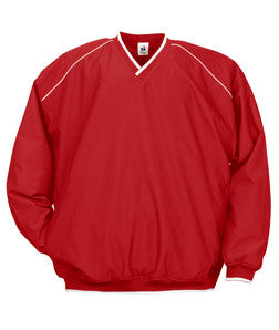 7601 Badger Piped Microfiber Windshirt Red/ White