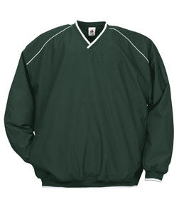 7601 Badger Piped Microfiber Windshirt Forest/ White