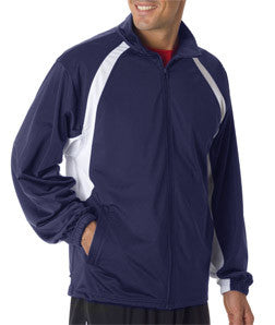 7702 Badger Adult Brushed Tricot Hook Jacket Navy/ White