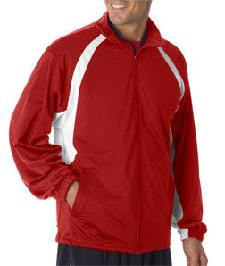 7702 Badger Adult Brushed Tricot Hook Jacket Red/ White