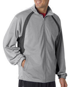 7702 Badger Adult Brushed Tricot Hook Jacket Silver/ Graphite