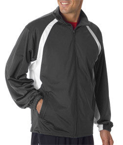 7702 Badger Adult Brushed Tricot Hook Jacket Graphite/ White