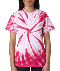 77 Gildan Tie-Dye Adult One-Color Pinwheel Tee Pink