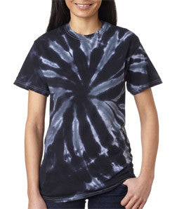 77 Gildan Tie-Dye Adult One-Color Pinwheel Tee Black