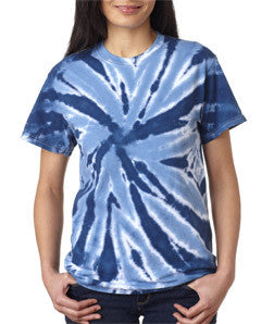 77 Gildan Tie-Dye Adult One-Color Pinwheel Tee Navy