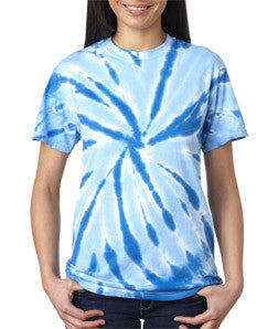 77 Gildan Tie-Dye Adult One-Color Pinwheel Tee Royal